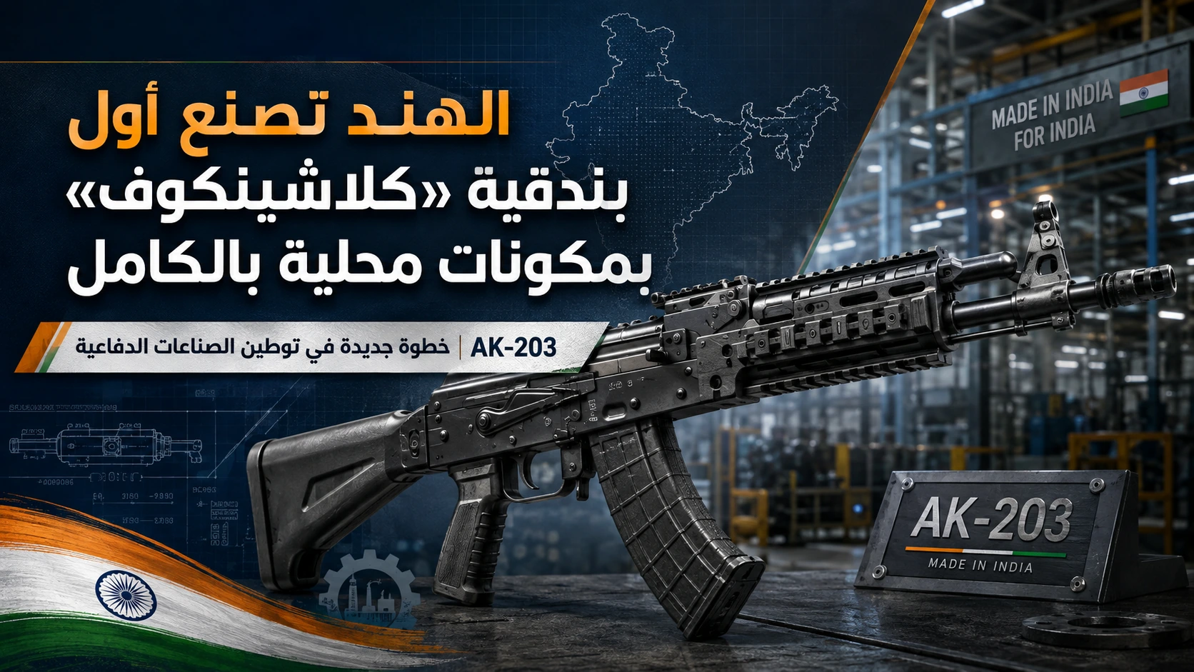 الهند تقلص الاعتماد على الواردات بإنتاج بندقية AK-203 محلياً