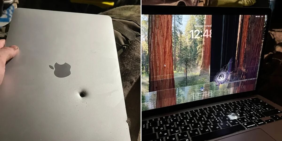صورة مميزة: يوقف جهاز Soldier M1 MacBook Air شظايا قذيفة مدفعية لكنه لا يزال يعمل